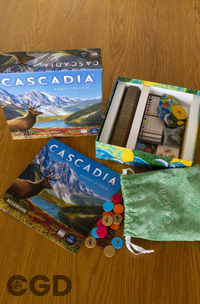 Cascadia board game in play